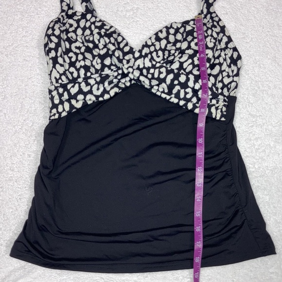 Lands end 6d underwire tankini with high waisted bottom black white - Picture 6 of 9